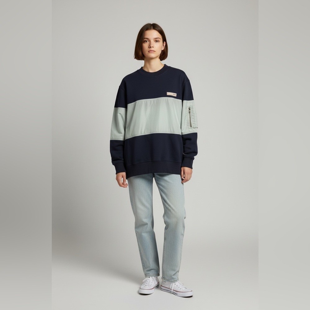 WE-AR4 Mixed Up Navy and Light Gray Sweatshirt